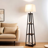 3-Tier Shelf LED Floor Lamp — Vintage White — Allure Home Collections