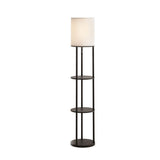 3 Tier Shelf Storage Floor Lamp White with Pull String Switch