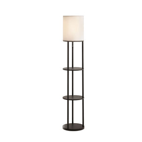 3 Tier Shelf Storage Floor Lamp White with Pull String Switch