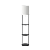 3 Tier Shelf Storage Floor Lamp White with Pull String Switch