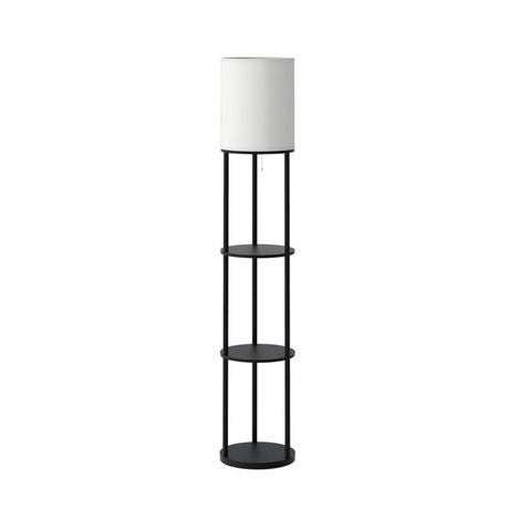 3 Tier Shelf Storage Floor Lamp White with Pull String Switch