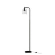 Modern Black Floor Lamp with Glass Shade — Allure Home Collections