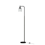 Modern Black Floor Lamp with Glass Shade — Allure Home Collections