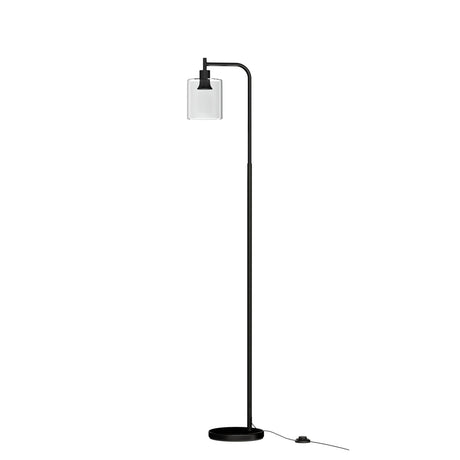Modern Black Floor Lamp with Glass Shade — Allure Home Collections