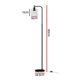 Modern Black Floor Lamp with Glass Shade — Allure Home Collections