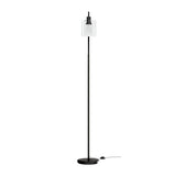 Modern Black Floor Lamp with Glass Shade — Allure Home Collections