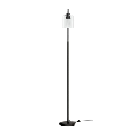 Modern Black Floor Lamp with Glass Shade — Allure Home Collections