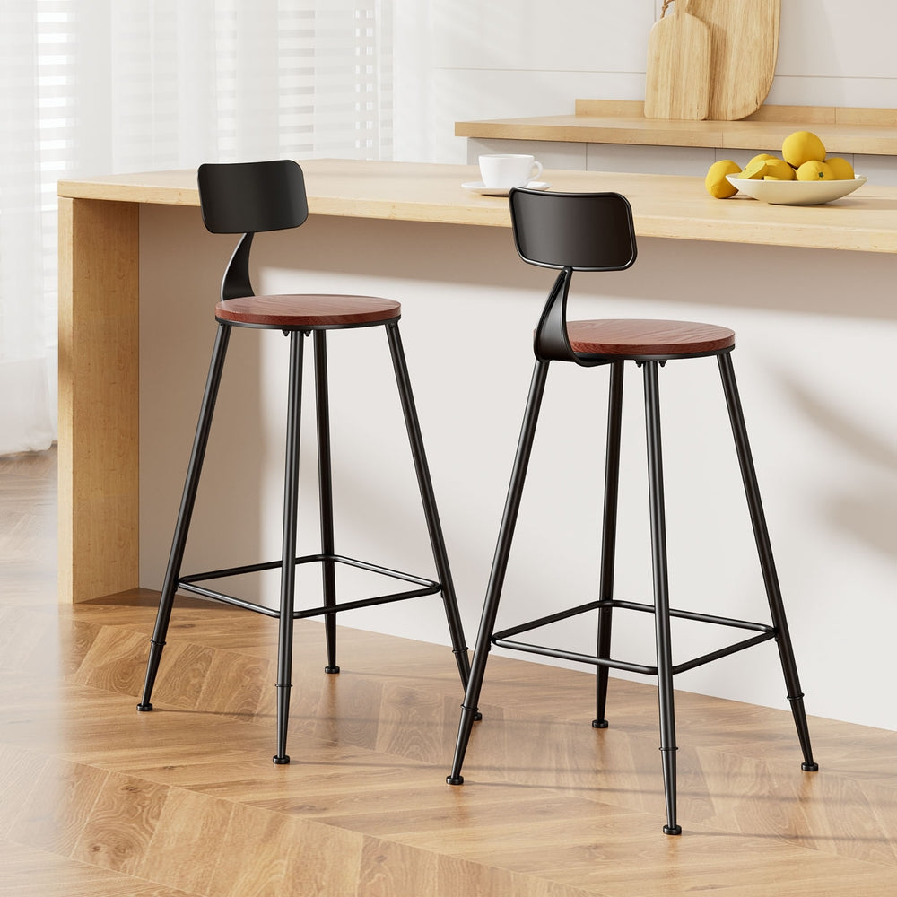 Artiss vintage metal bar stools set of 2 — industrial design — Allure Home Collections