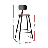 Surf beach industrial bar stool dark brown beside a kitchen island