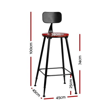 Surf beach industrial bar stool dark brown beside a kitchen island