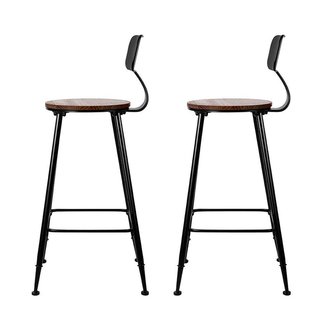 Close up of the surf beach industrial bar stool dark brown seat and frame