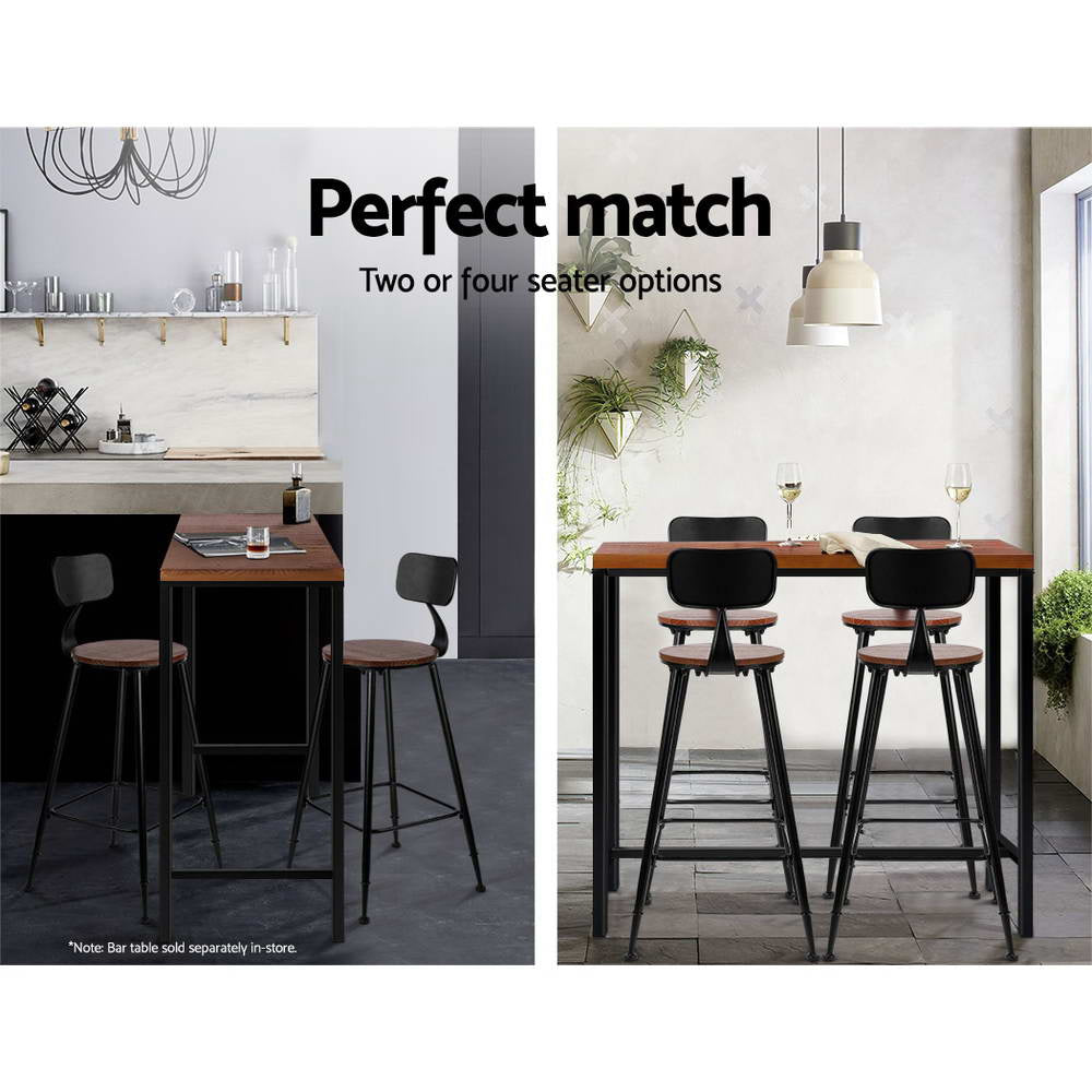 Artiss vintage metal bar stool seat close-up — Allure Home Collections