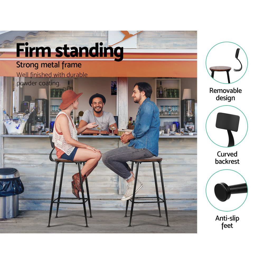 Pair of Artiss vintage metal bar stools in industrial-style kitchen — Allure Home Collections