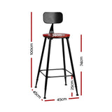 Surf beach industrial bar stool dark brown beside a kitchen island
