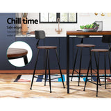 Side profile of Artiss vintage metal bar stool showing industrial silhouette — Allure Home Collections