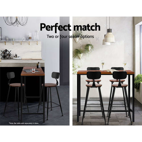 Artiss vintage metal bar stool seat close-up — Allure Home Collections