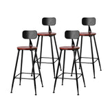 Surf Beach Industrial Bar Stool, Dark Brown 4pcs
