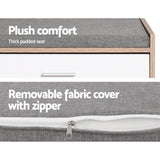Artiss NIVA White Shoe Rack Cabinet Bench — 8 Pairs, Plush Hidden Design — Allure Home Collections