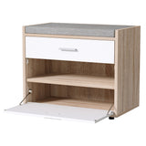 Artiss NIVA White Shoe Rack Cabinet Bench — 8 Pairs, Plush Hidden Design — Allure Home Collections