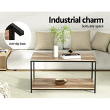 Artiss Olin 93cm Rectangular Walnut Coffee Table — Allure Home Collections