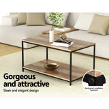 Artiss Olin 93cm Rectangular Walnut Coffee Table — Allure Home Collections