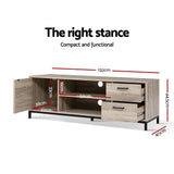 Artiss Tania 132cm Oak & Black TV Cabinet