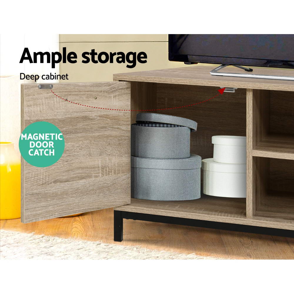 Artiss Tania 132cm Oak & Black TV Cabinet