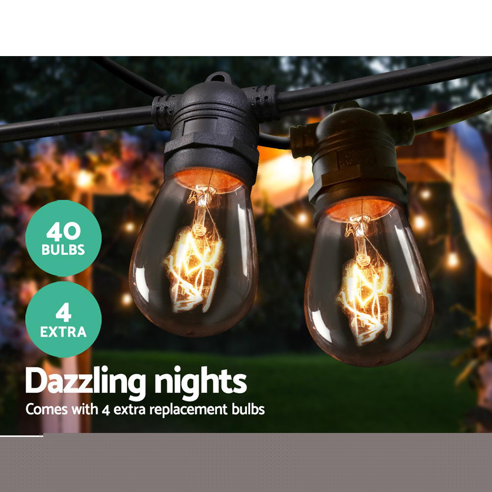 38m LED Festoon String Lights for Events