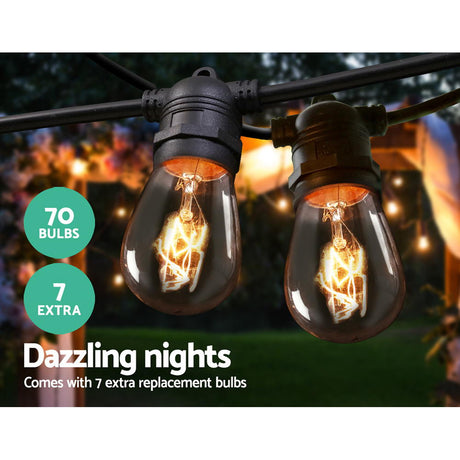 65m Waterproof LED Festoon String Lights