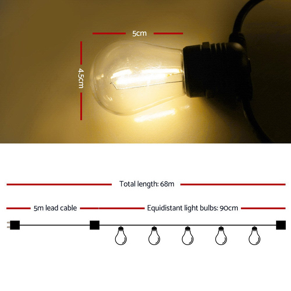 68m LED Festoon String Lights for Events