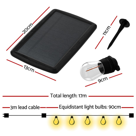 Allure Home Collections 17m Solar Festoon Lights
