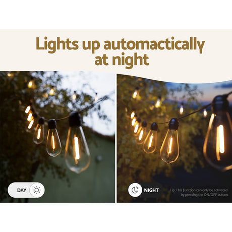 17m Solar LED Festoon String Lights