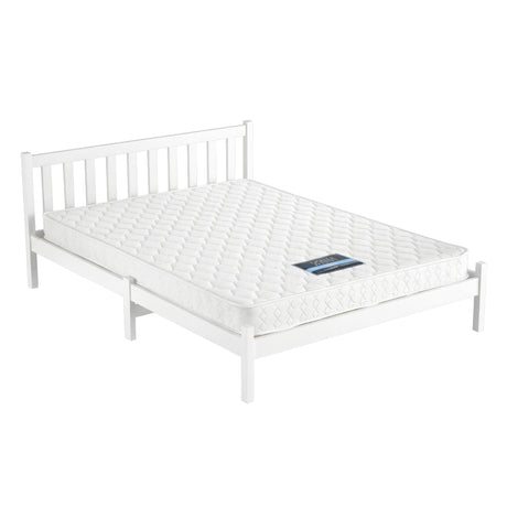 Pine Bed Frame with Medium Firm Innerspring Mattress, Double