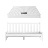 Pine Bed Frame with Medium Firm Innerspring Mattress, Double