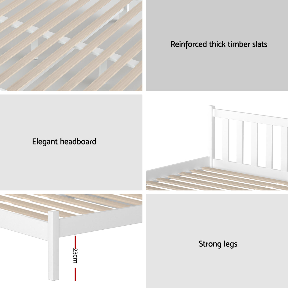 Pine Bed Frame with Medium Firm Innerspring Mattress, Double