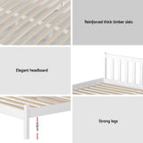 Pine Bed Frame with Medium Firm Innerspring Mattress, Double
