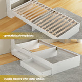 Euro top pocket spring mattress and wooden storage bed frame set, single