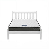 Single Bed Frame and Mattress Set, Solid Pine White 16cm