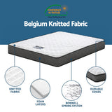 Single Bed Frame and Mattress Set, Solid Pine White 16cm