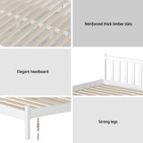 Single Bed Frame and Mattress Set, Solid Pine White 16cm