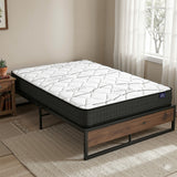 Metal Bed Frame and Medium Firm Bonnell Spring Mattress Set, 16cm Double