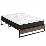 Metal Bed Frame and Medium Firm Bonnell Spring Mattress Set, 16cm Double