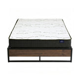Metal Bed Frame and Medium Firm Bonnell Spring Mattress Set, 16cm Double