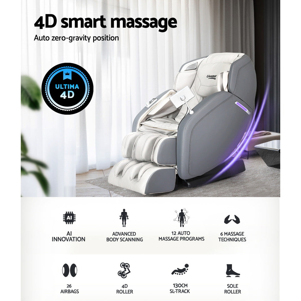 Livemor 4D Electric Massage Recliner — Comprehensive Therapeutic Relief — Allure Home Collections