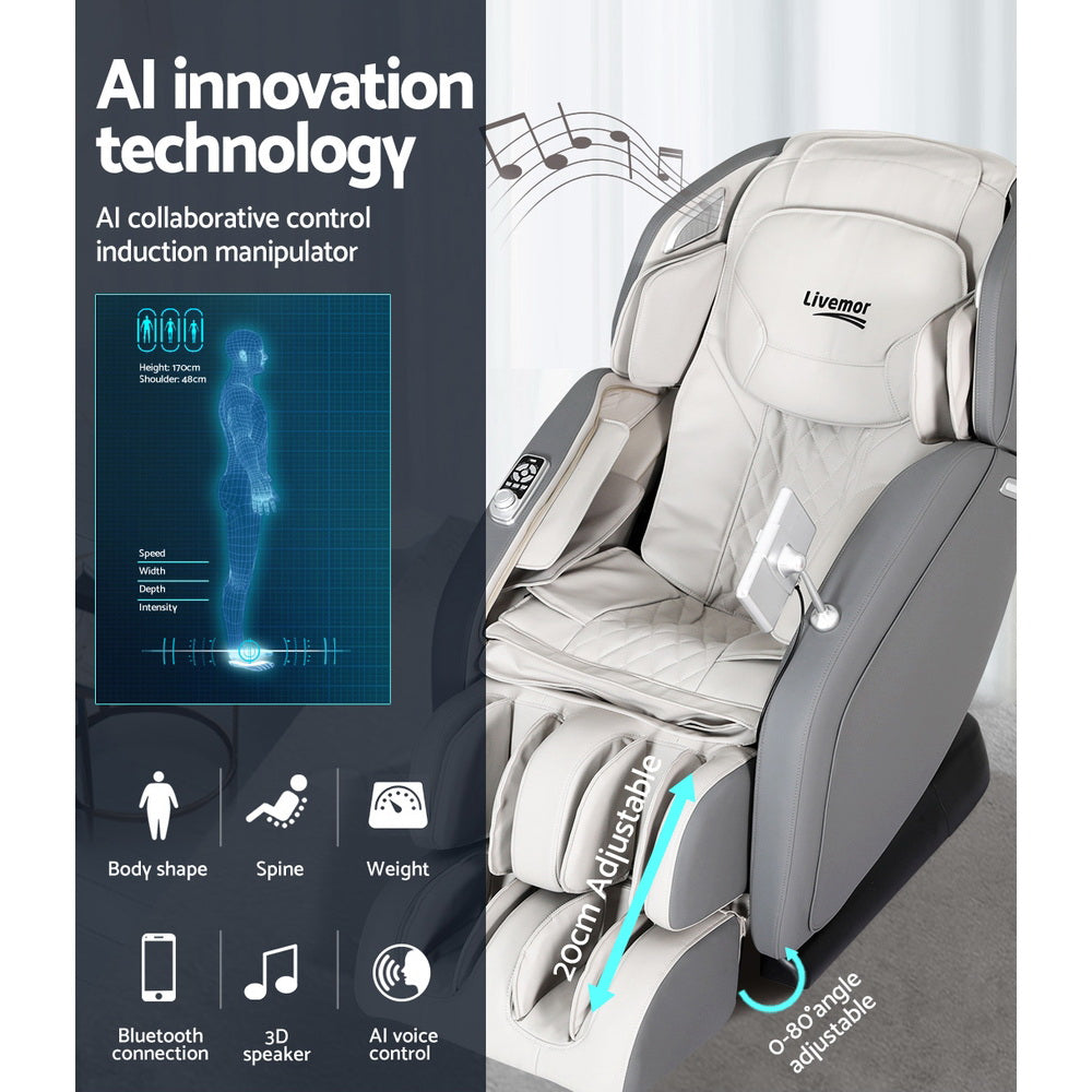 Livemor 4D Electric Massage Recliner — Comprehensive Therapeutic Relief — Allure Home Collections