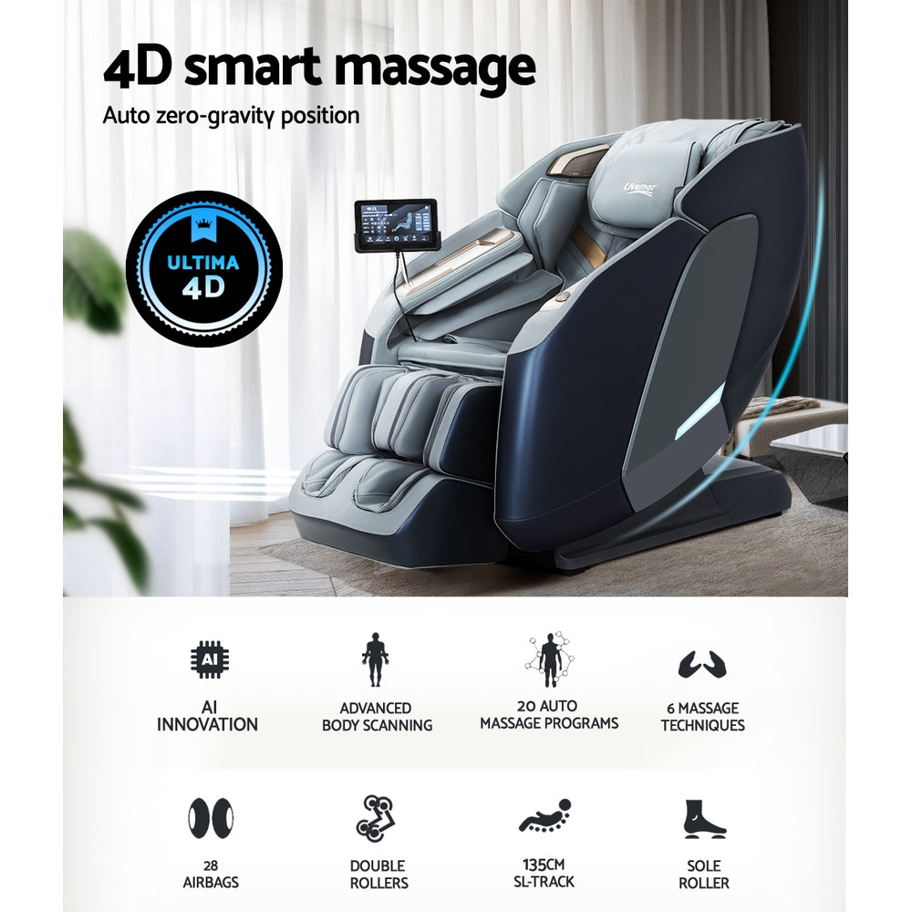 Livemor MELISA 4D Double-Core Massage Chair — Full Body Scanning, Zero Gravity — Allure Home Collections
