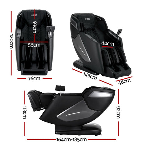 Livemor 4D Electric Massage Recliner — Black, 130cm SL-Track — Allure Home Collections