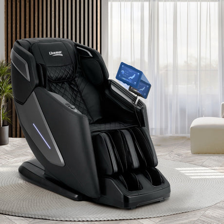 Livemor 4D Electric Massage Recliner — Black, 130cm SL-Track — Allure Home Collections