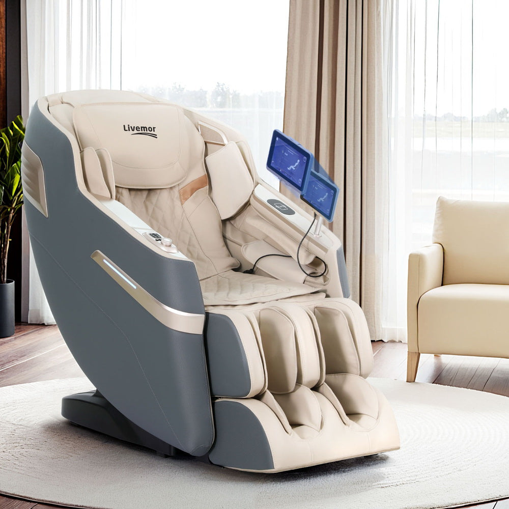 Livemor SINA 4D Electric Massage Recliner — Grey, 130cm SL-Track — Allure Home Collections