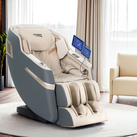 Livemor SINA 4D Electric Massage Recliner — Grey, 130cm SL-Track — Allure Home Collections